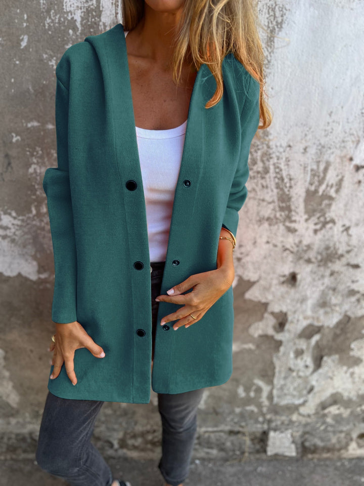 Cardigan lungo chic con cappuccio