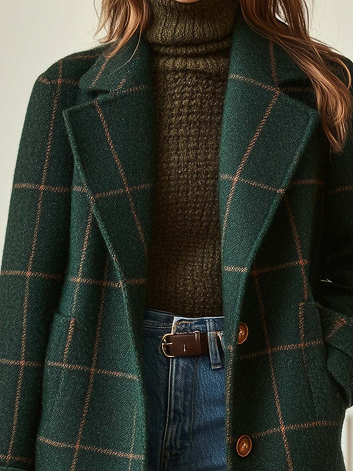 Cappotto effetto lana a quadri