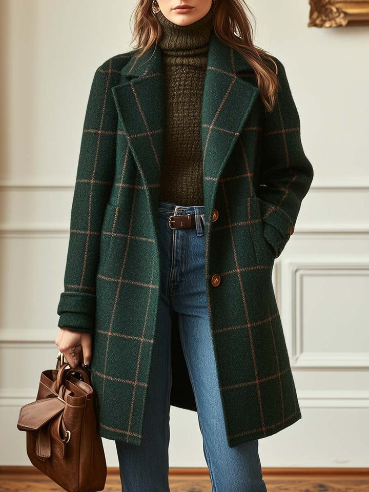 Cappotto effetto lana a quadri