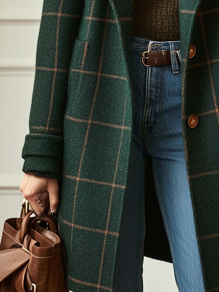 Cappotto effetto lana a quadri