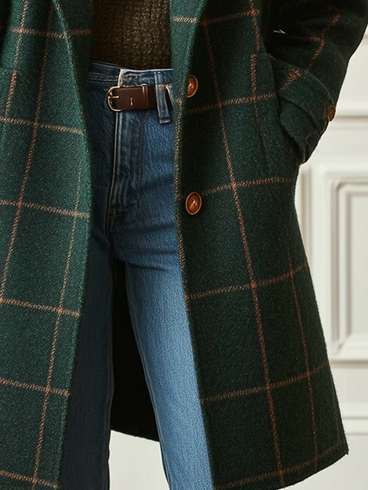 Cappotto effetto lana a quadri