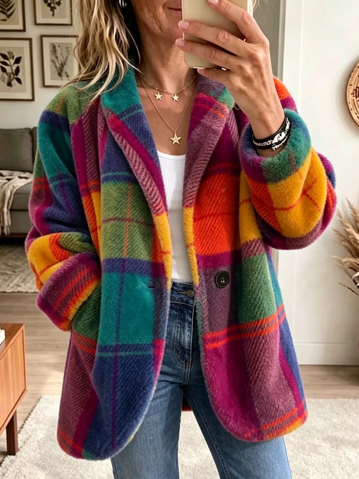 Claudette | Cappotto Arka a quadri multicolore