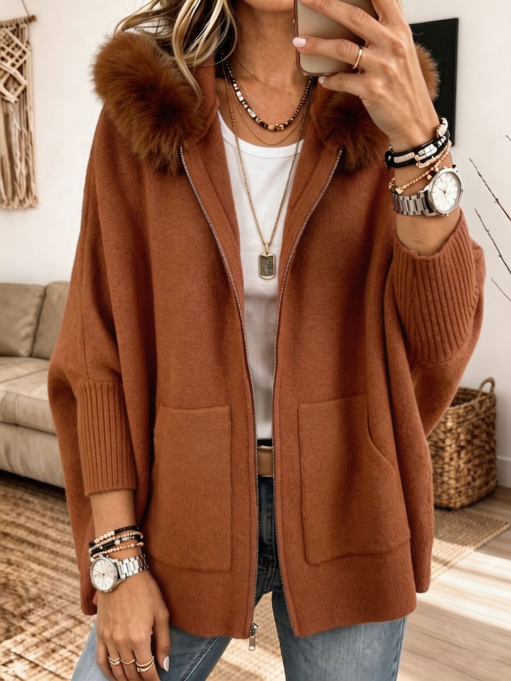 Élise | Giacca in maglia con cappuccio