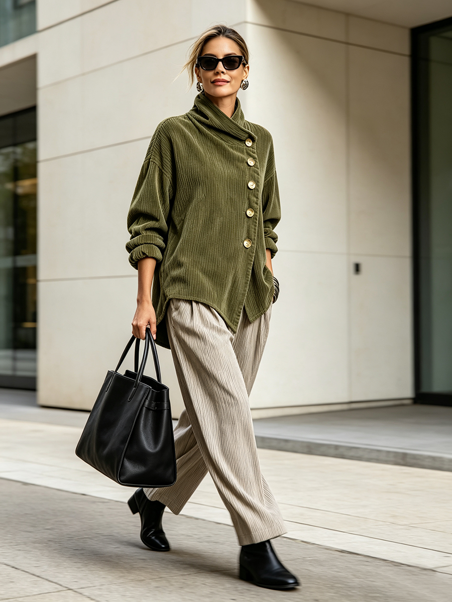 Capucine | Maglione in velluto a coste con collo alto