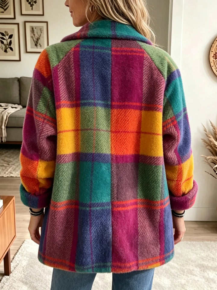 Claudette | Cappotto Arka a quadri multicolore