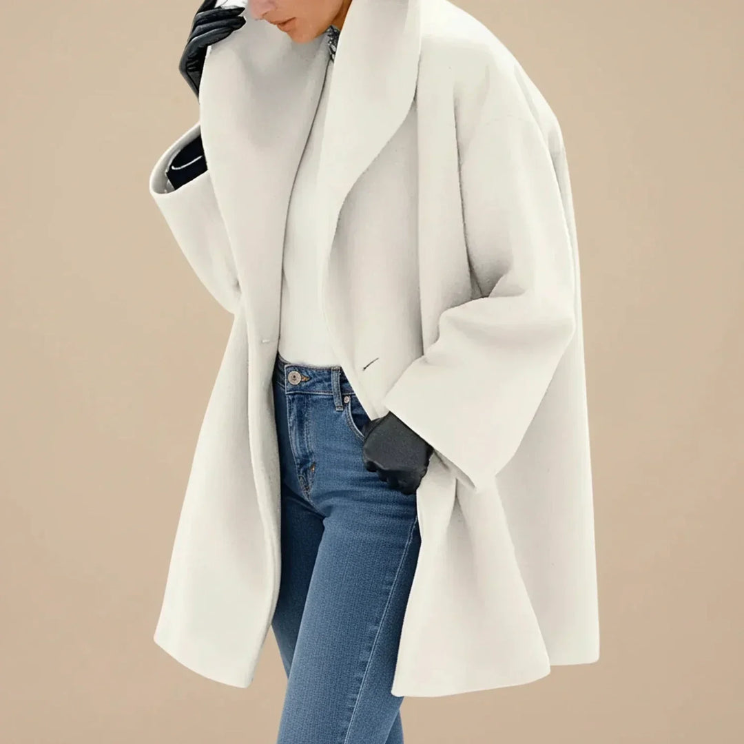 Giacca donna oversize a metà lunghezza con colletto ampio