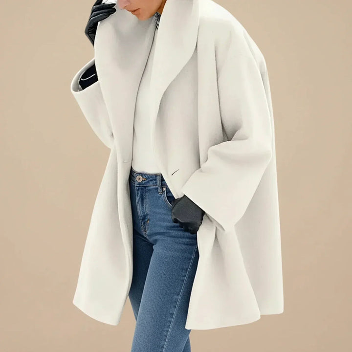 Giacca donna oversize a metà lunghezza con colletto ampio
