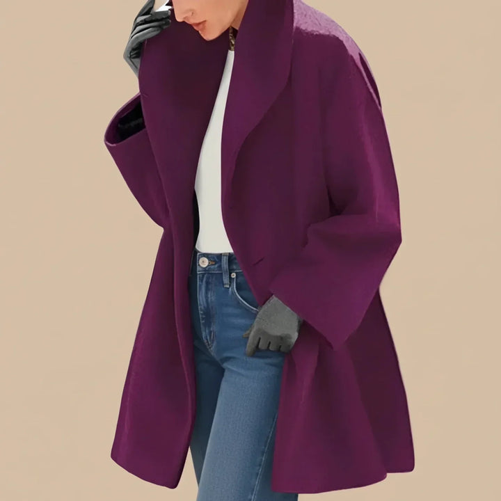 Giacca donna oversize a metà lunghezza con colletto ampio