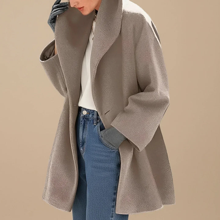 Giacca donna oversize a metà lunghezza con colletto ampio