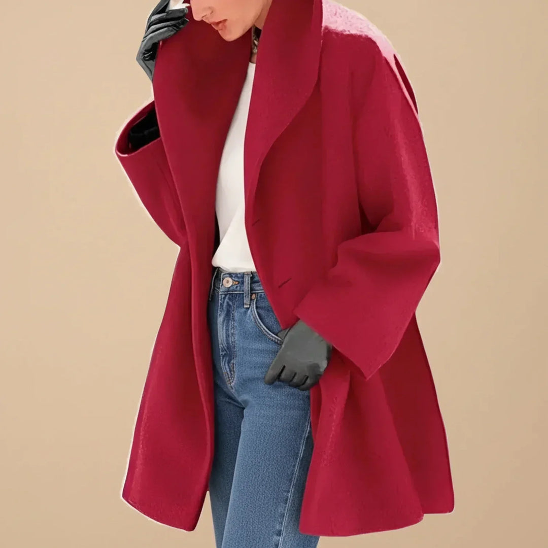 Giacca donna oversize a metà lunghezza con colletto ampio