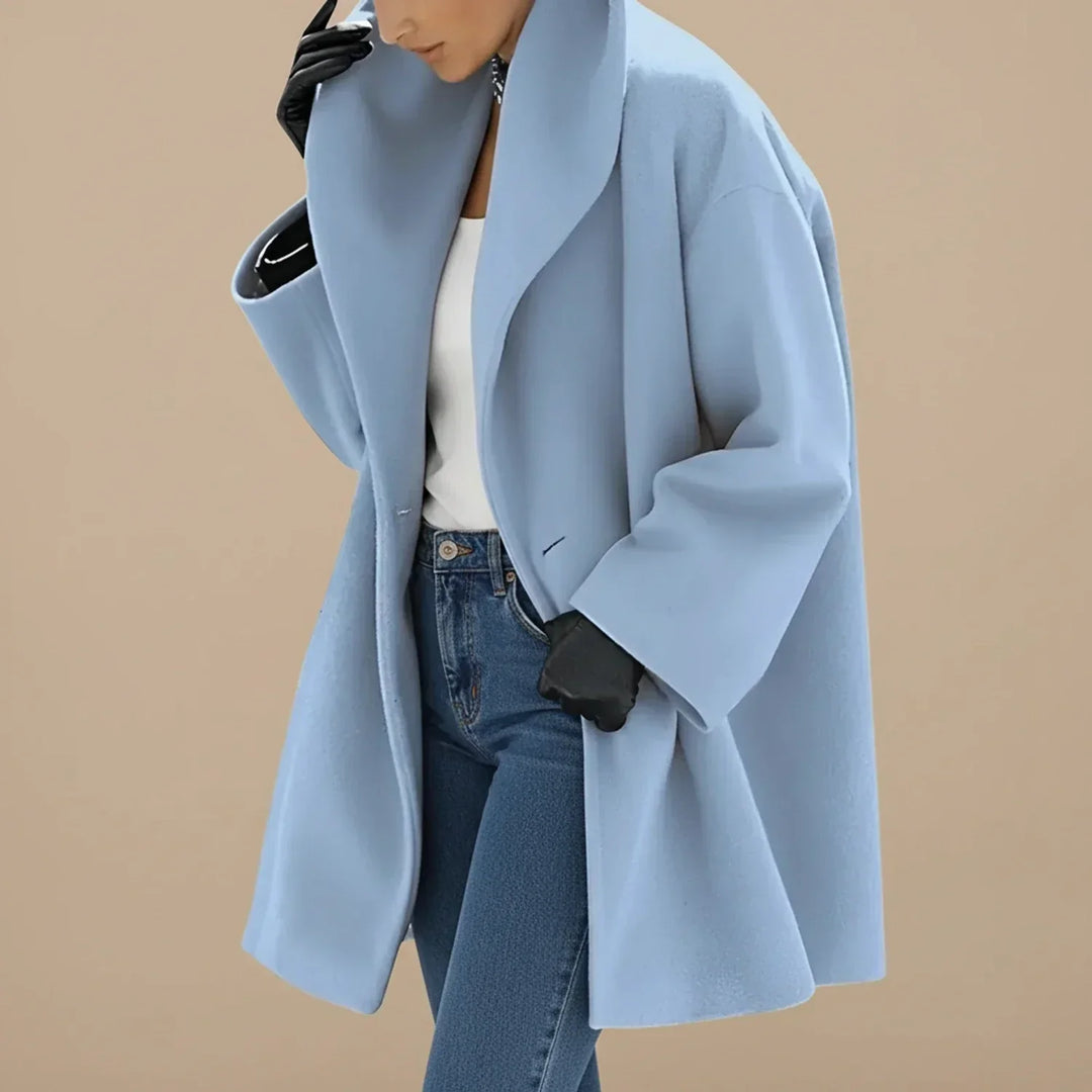 Giacca donna oversize a metà lunghezza con colletto ampio